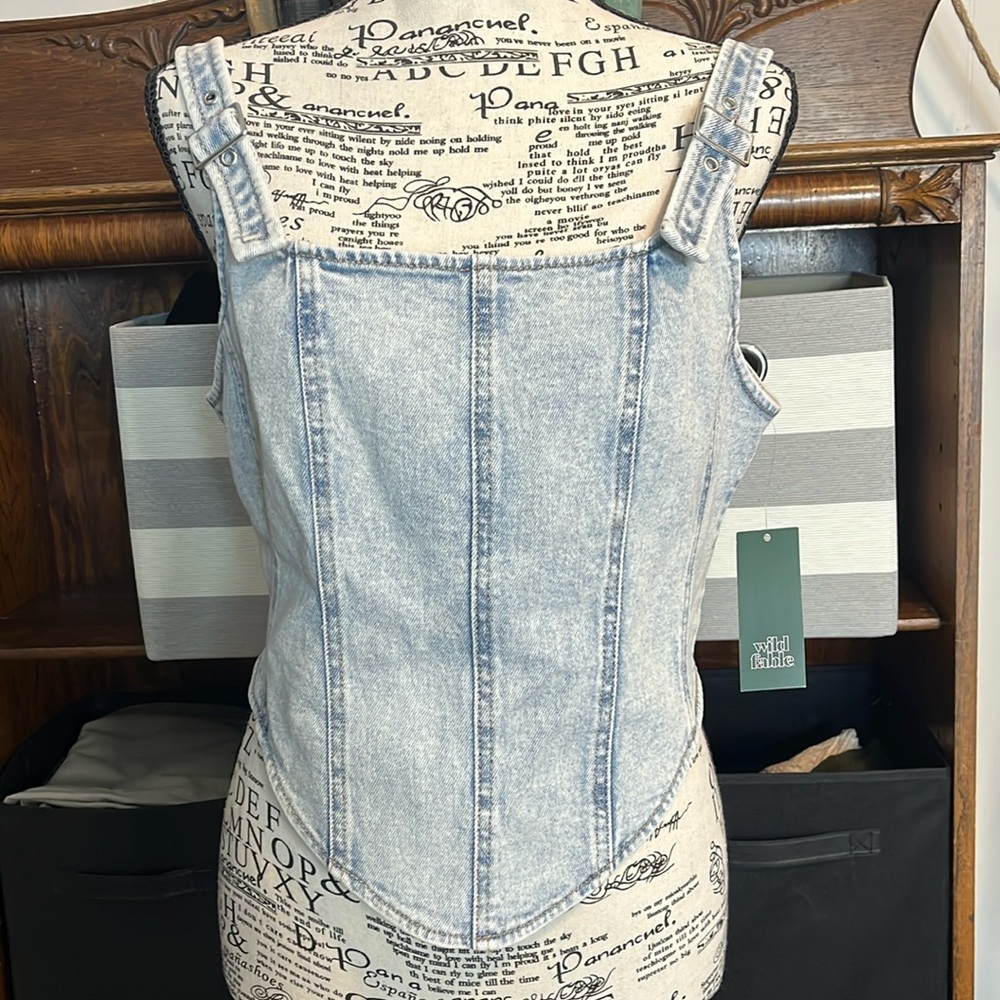 Wild fable brand denim cropped tank top NWT